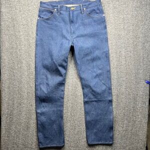 Wrangler Jeans Mens 36x32 Blue Fits 37x34 13MWZ Cowboy Cut Rigid Indigo Denim